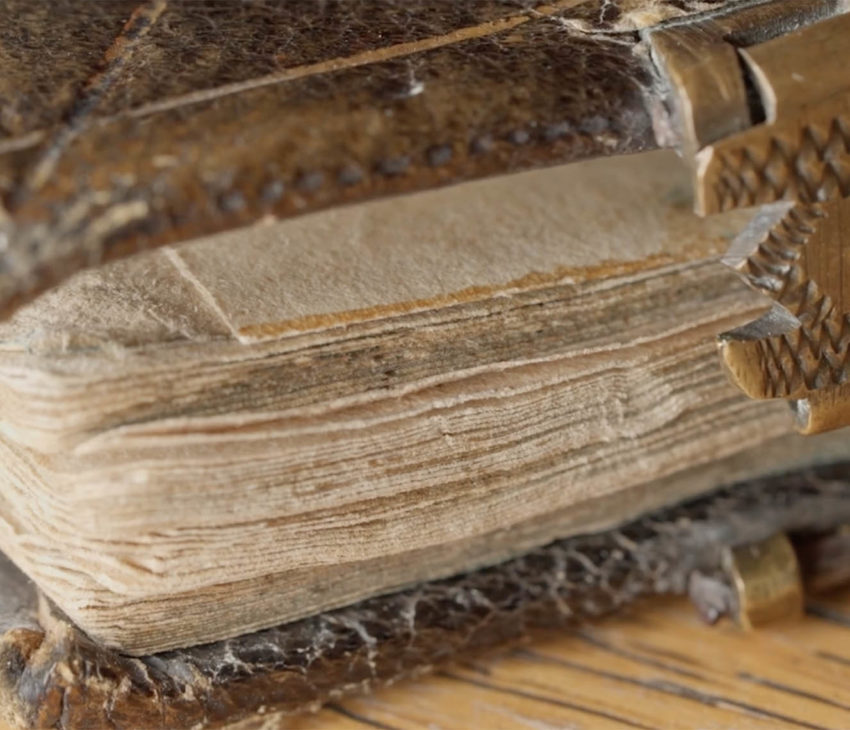 old leather bound book